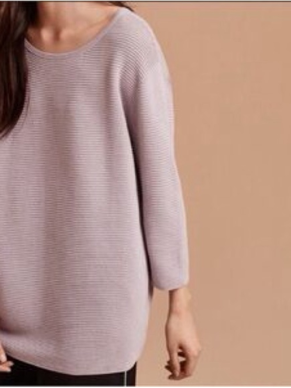 Aritzia Wilfred Relaxed Ribbed Pullover Sweater linen - Light Mauve